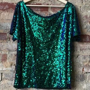 Off Shoulder Sequin Top